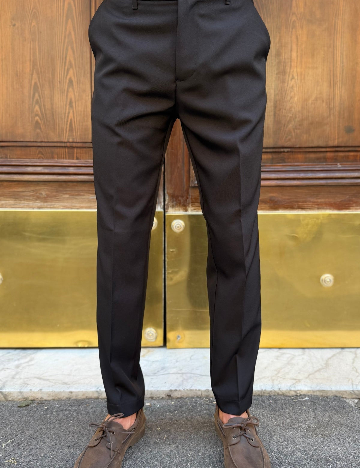 Pantalone Capri Fit Nero - vista laterale