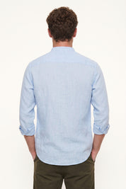 Four Brothers - Camicia Koreana Celeste