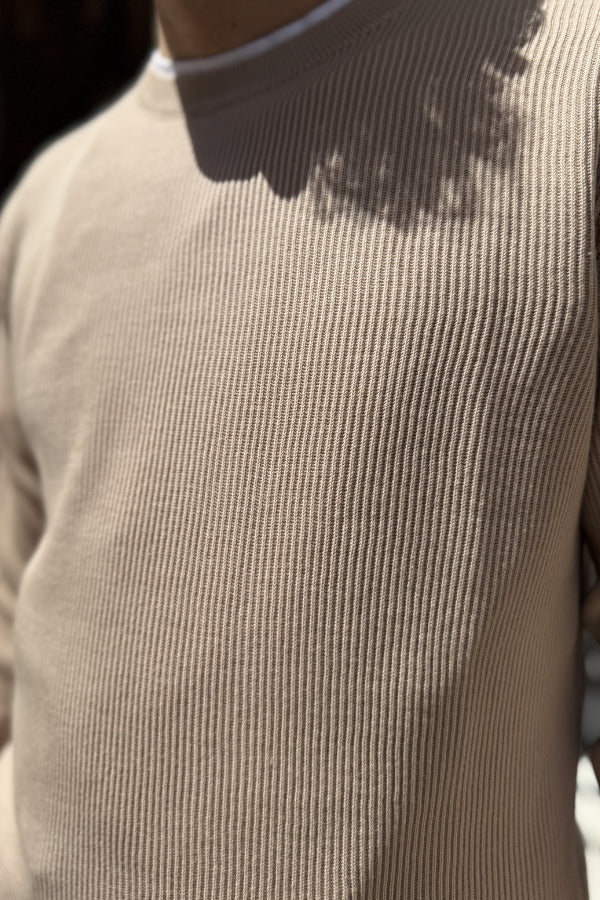 Four Brothers - Maglione a Costa Inglese Beige
