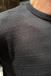 Seinse - T-shirt Traforata in Maglina Nero