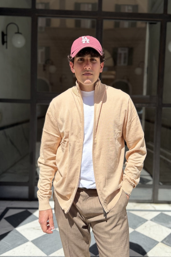 Four Brothers - Cardigan con zip Beige