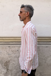 Four Brothers - Camicia Riga Larga Coreana Rosa