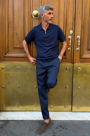 Polo con Zip Blu - look completo