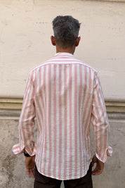 Four Brothers - Camicia Riga Larga Coreana Rosa