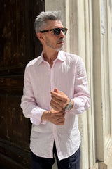 Four Brothers - Camicia Puro Lino Rosa