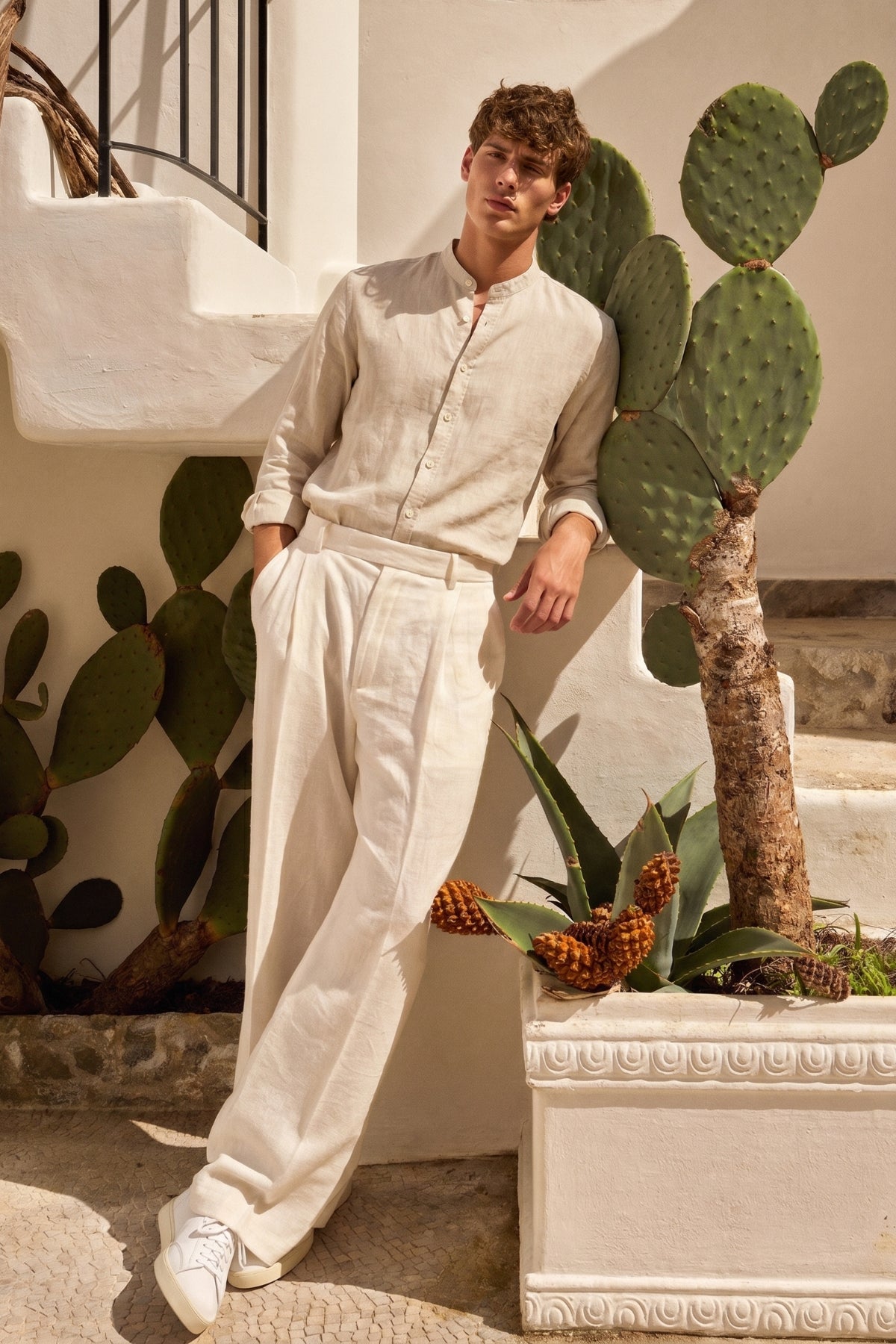 Four Brothers - Camicia Koreana Beige