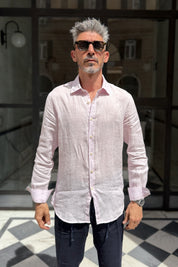 Four Brothers - Camicia Puro Lino Rosa