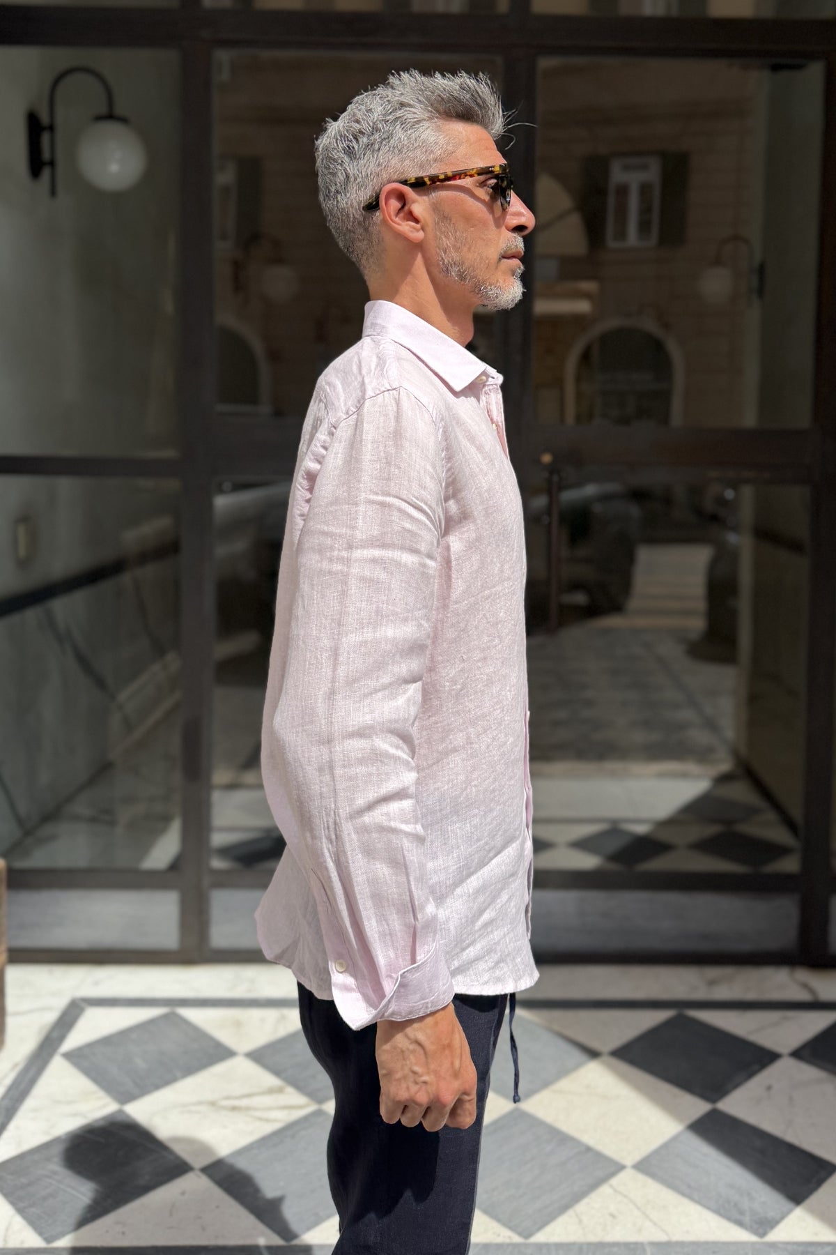 Four Brothers - Camicia Puro Lino Rosa