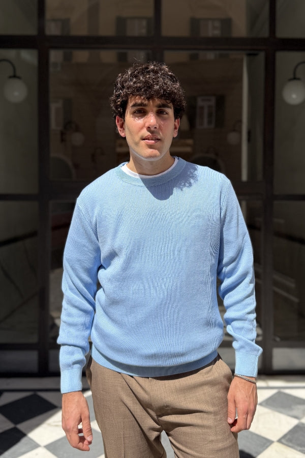 Four Brothers - Maglione a Costa Inglese Celeste