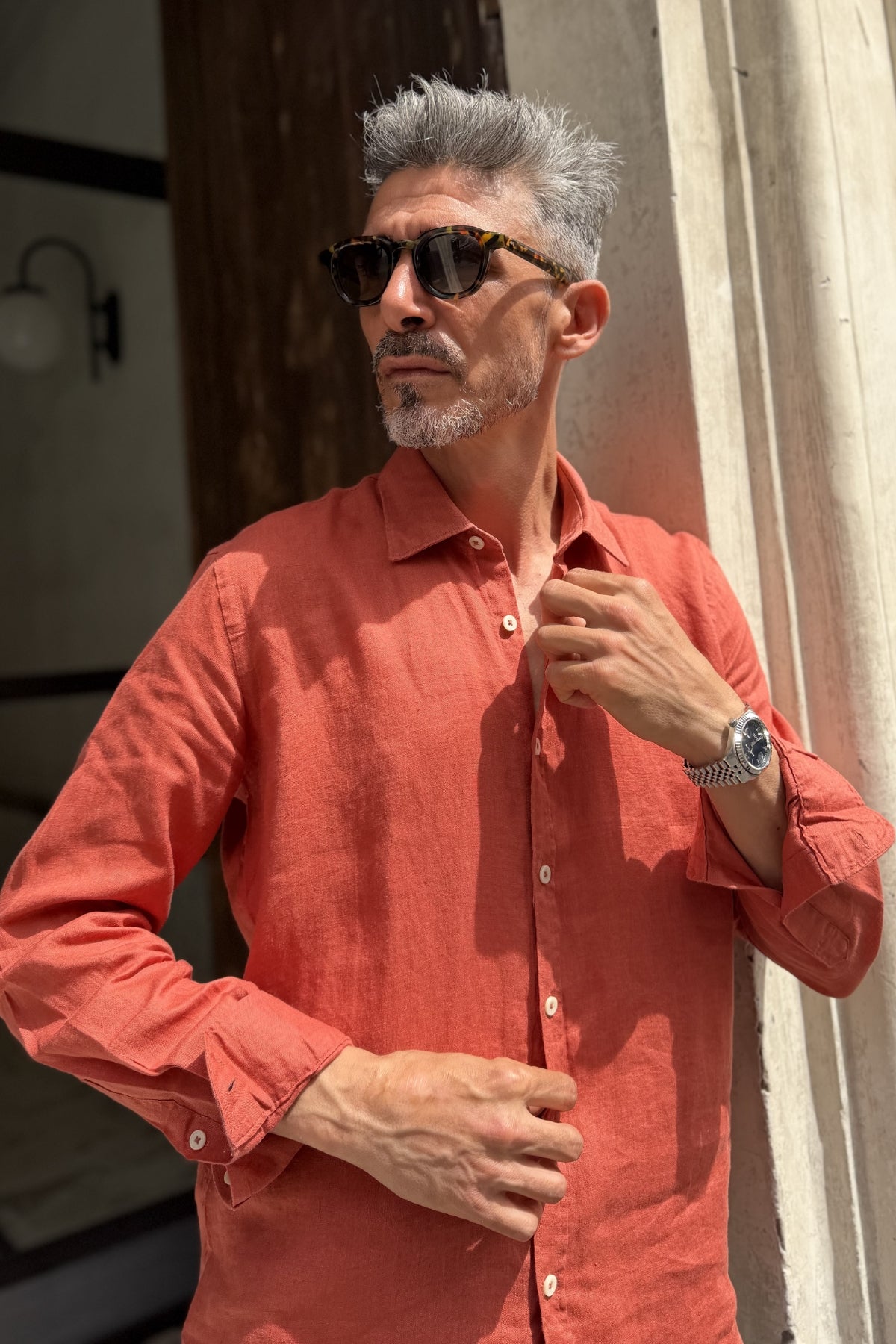 Four Brothers - Camicia Puro Lino Coccio