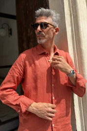 Four Brothers - Camicia Puro Lino Coccio