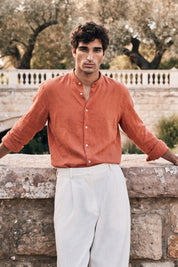 Four Brothers - Camicia Koreana Mattone