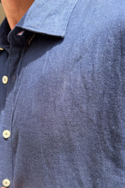 Four Brothers - Camicia Puro Lino Blu