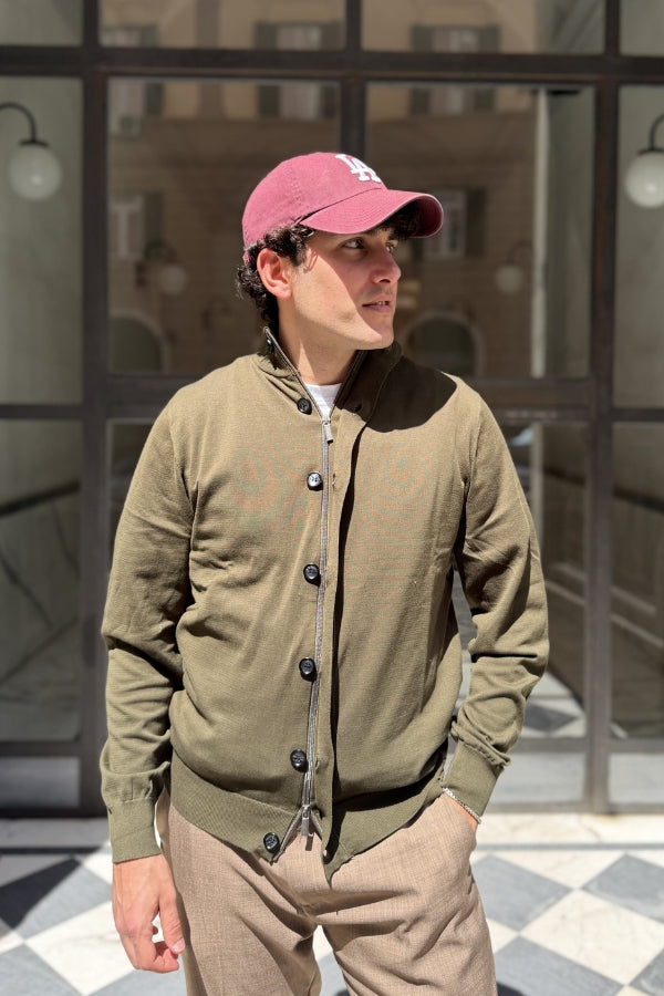 Four Brothers - Cardigan con bottone e zip