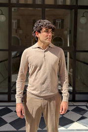 Four Brothers - Polo Manica Lunga Beige