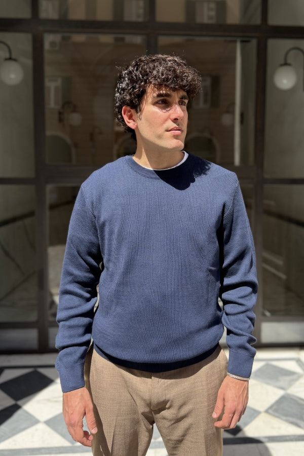Four Brothers - Maglione a Costa Inglese Blu