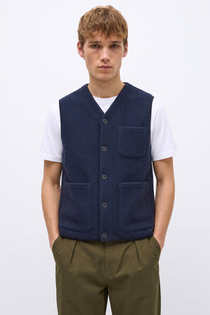 Anerkjendt- Gilet Ramsus Lana Cotta Sky Captain