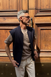 Four Brothers - Gilet in Cotone Blu