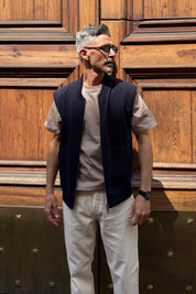 Four Brothers - Gilet in Cotone Blu