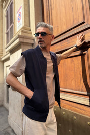 Four Brothers - Gilet in Cotone Blu