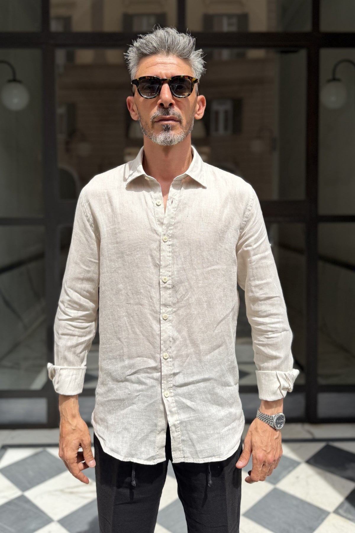 Four Brothers - Camicia Puro Lino Corda