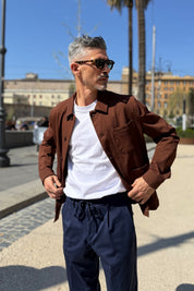Seinse - Overshirt Jersey Marrone
