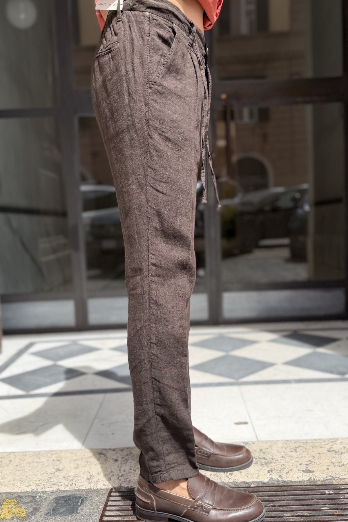 Four Brothers - Pantalaccio Puro Lino Moro