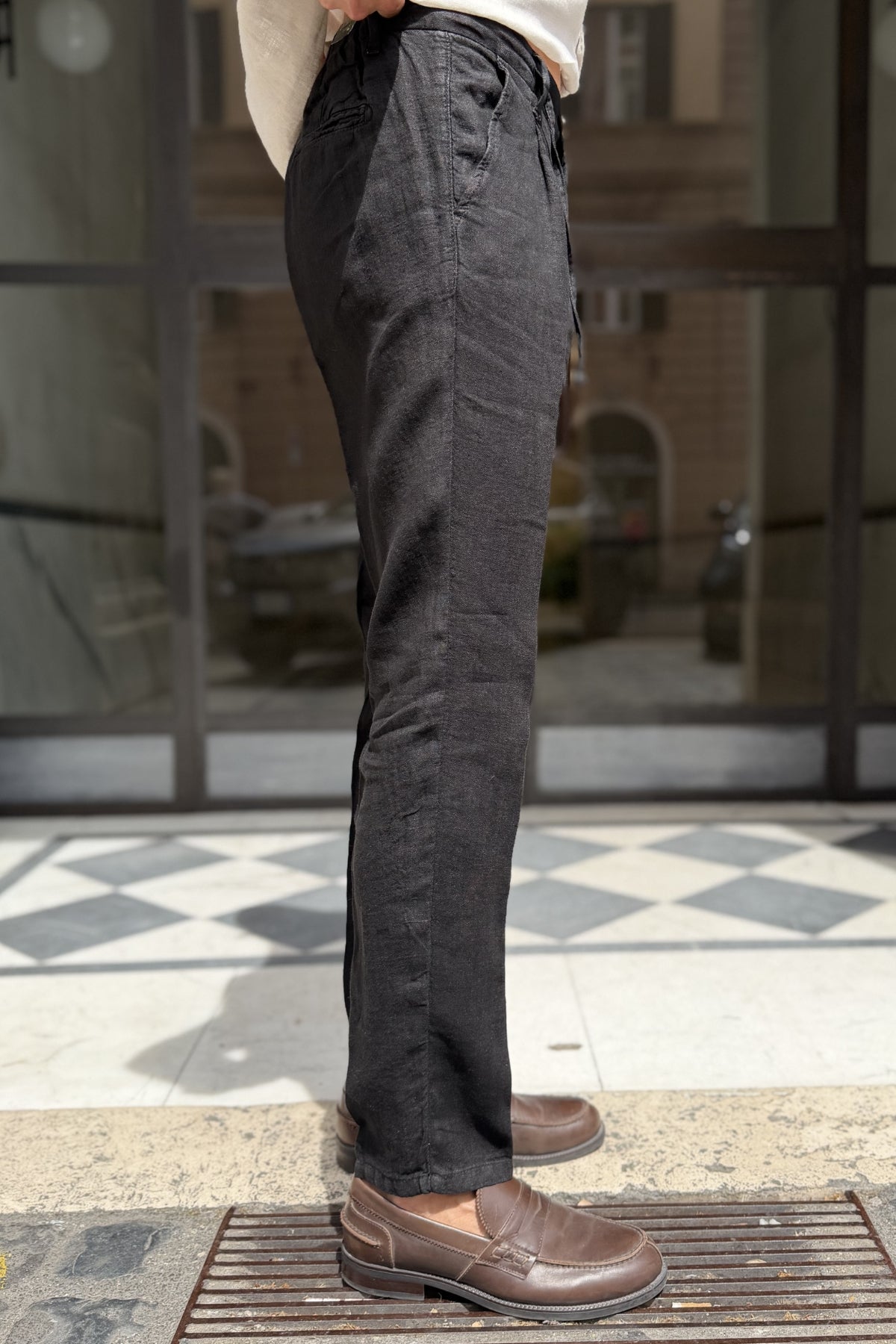 Four Brothers - Pantalaccio Puro Lino Nero