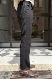 Four Brothers - Pantalaccio Puro Lino Nero