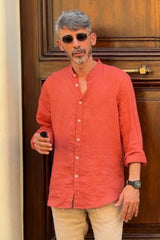 Four Brothers - Camicia Koreana Mattone