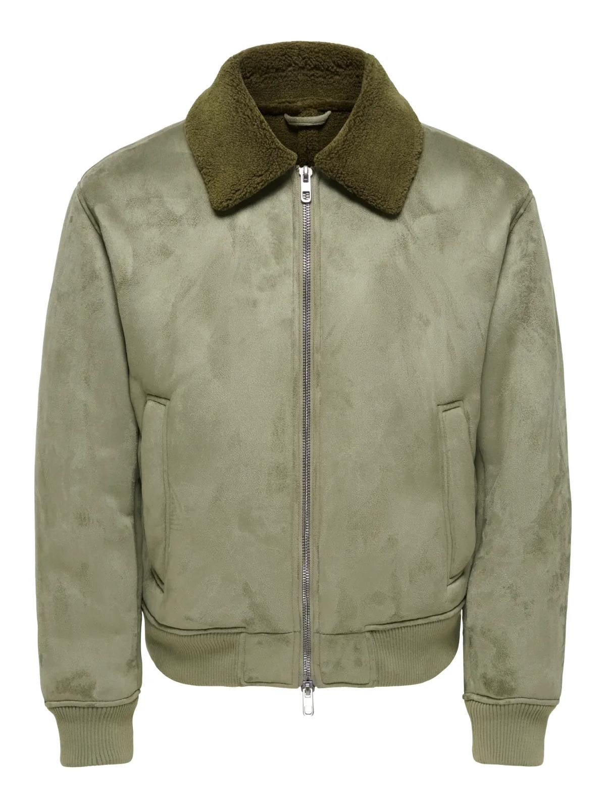 ONSPencer suede verde - dettaglio zip e tessuto