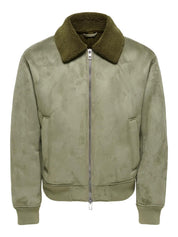 ONSPencer suede verde - dettaglio zip e tessuto