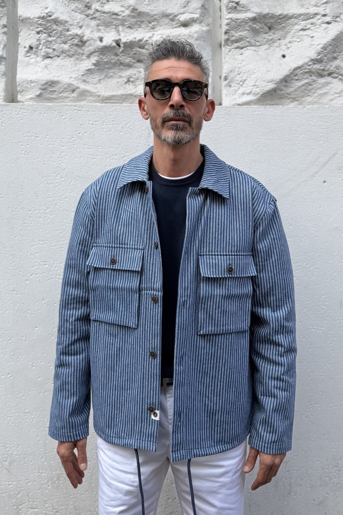 Anerkjendt - Overshirt Righe Blu
