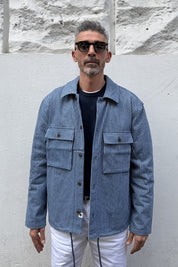 Anerkjendt - Overshirt Righe Blu