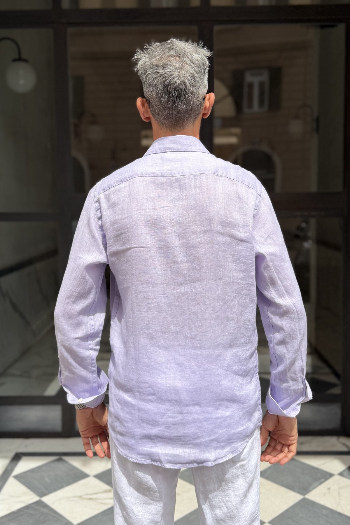 Four Brothers - Camicia Puro Lino Lilla