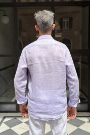 Four Brothers - Camicia Puro Lino Lilla