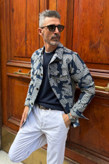 Anerkjendt - Giacca Paisley Blu