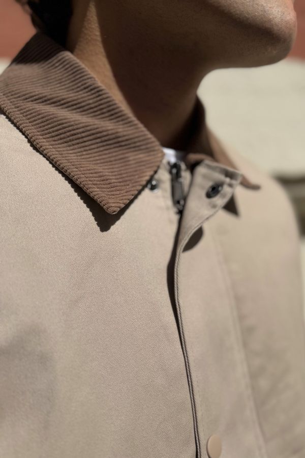 Jack & Jones - Giacca con Collo in Velluto Beige
