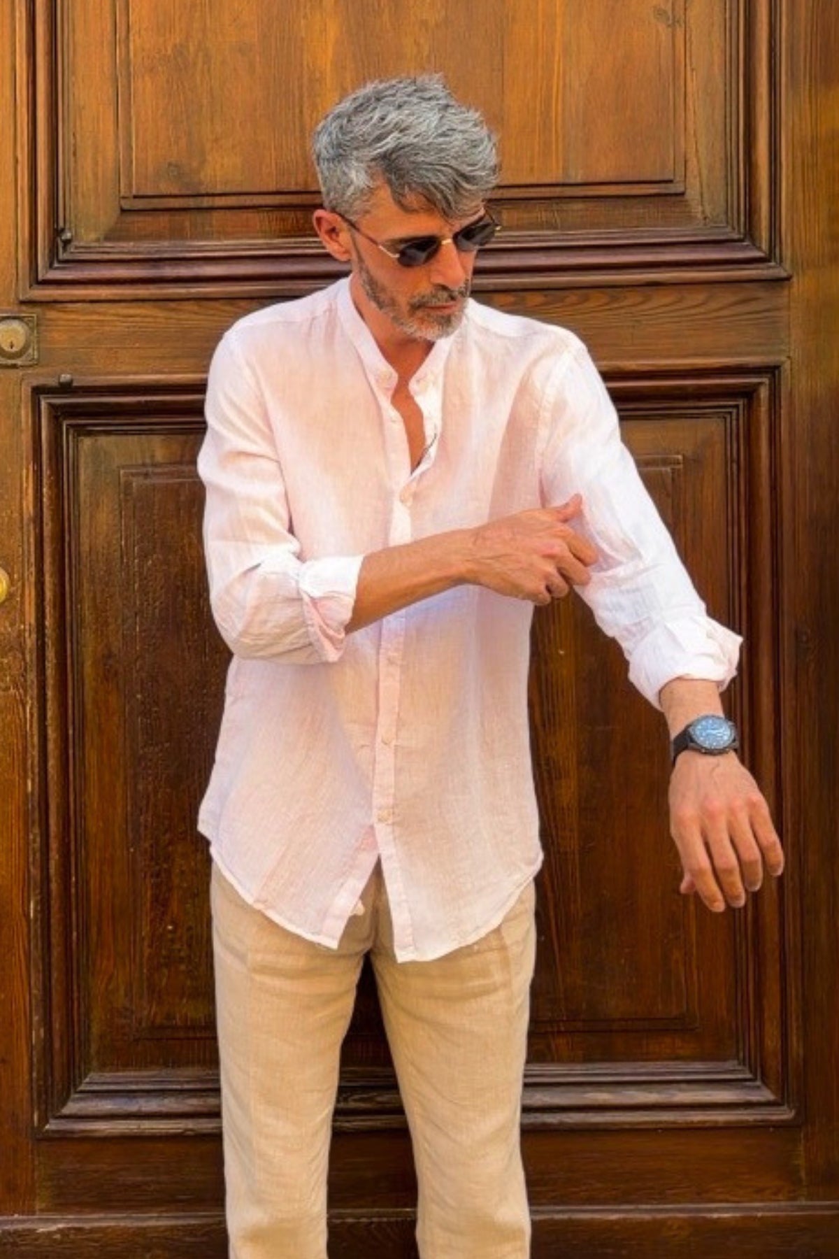 Four Brothers - Camicia Koreana Rosa