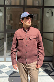 Seinse - Giubbino in Lino Marrone