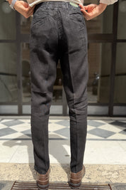Four Brothers - Pantalaccio Puro Lino Nero