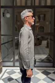 Four Brothers - Camicia Puro Lino Verde Militare