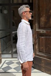 Four Brothers - Camicia Puro Lino Bianco