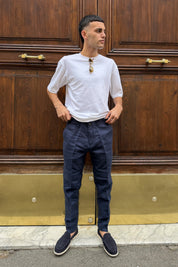 Four Brothers - Pantalaccio Lino Blu