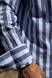 Four Brothers - Camicia Riga Larga Blu