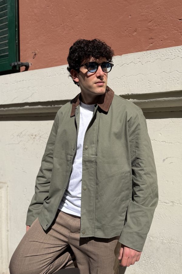 Jack & Jones - Giacca con Collo in Velluto Verde