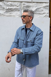 Anerkjendt - Overshirt Righe Blu