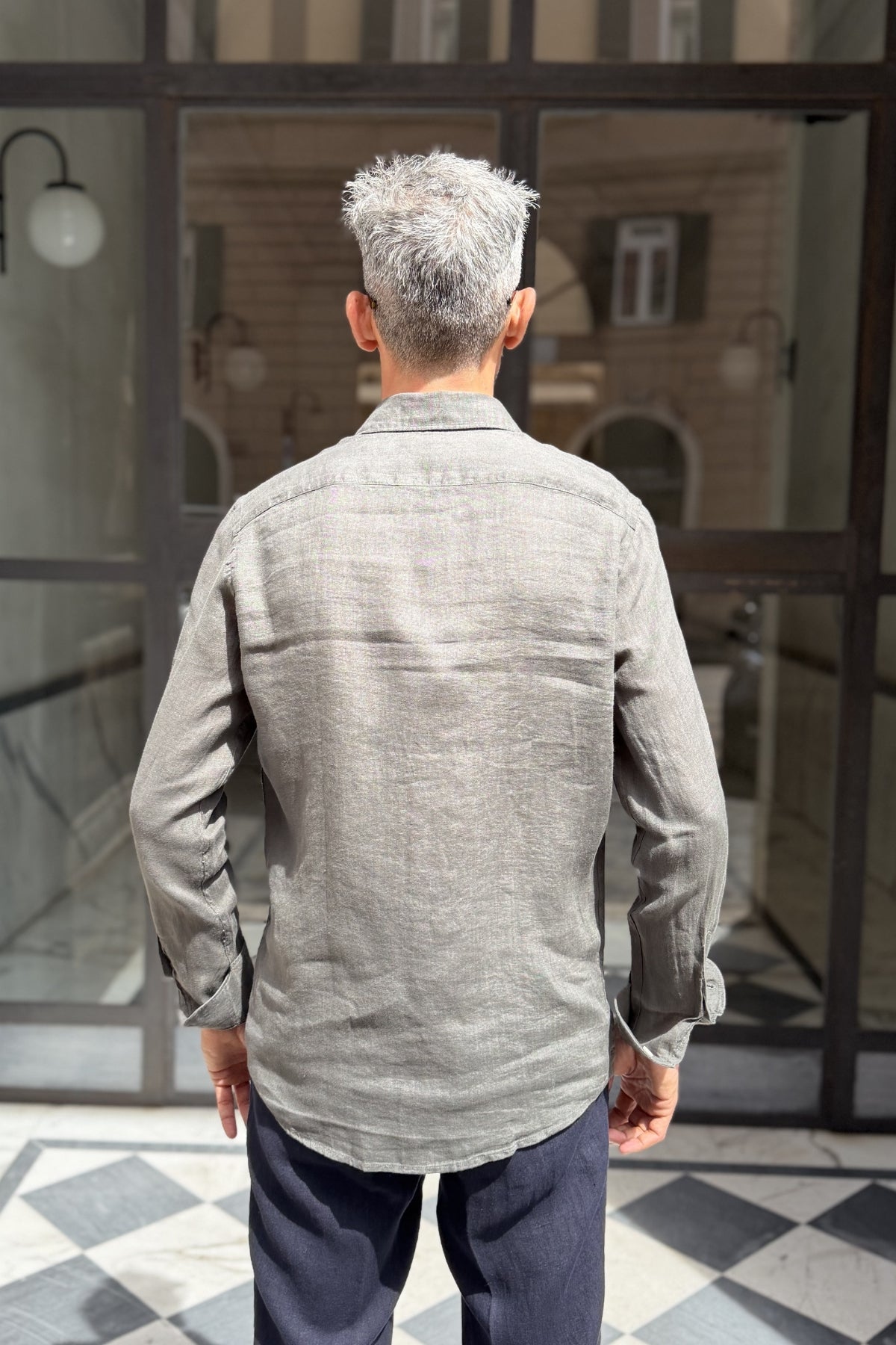 Four Brothers - Camicia Puro Lino Verde Militare