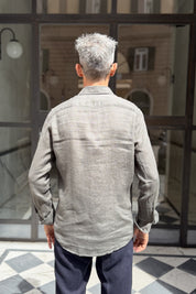 Four Brothers - Camicia Puro Lino Verde Militare