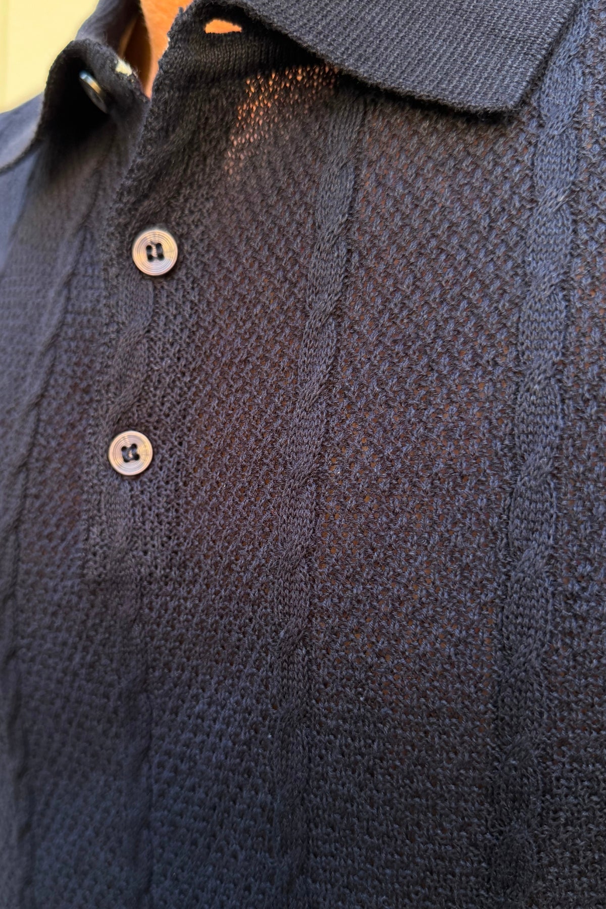 Polo Fantasia Treccia Blu Navy - look completo